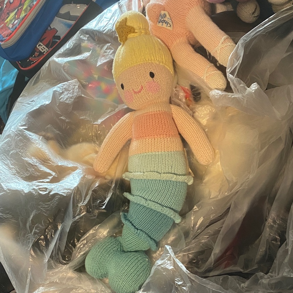 Knitted Mermaid Doll with Pastel Colors